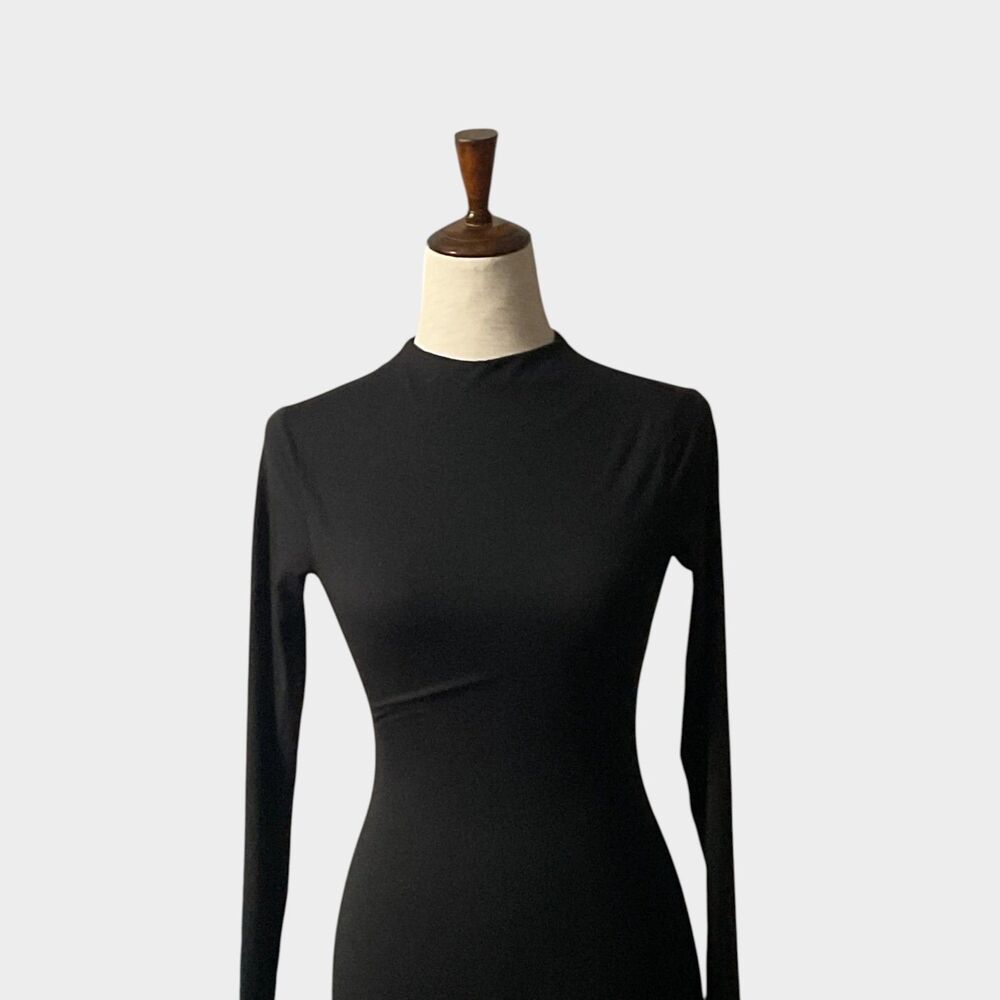Naked Wardrobe Butter Long Sleeve Maxi Dress Black Size Small - Picture 3 of 10